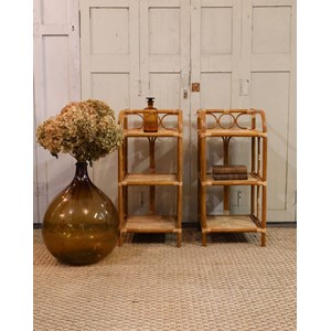 Paire d'étagères en rotin n°722