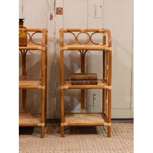 Paire d'étagères en rotin n°722