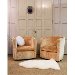 Paire de fauteuils en velours art déco n°873