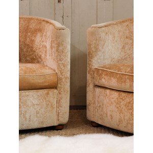 Paire de fauteuils en velours art déco n°873