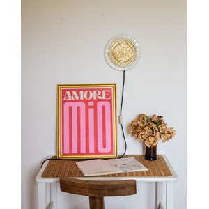 Applique demi lune dorée en verre n°171