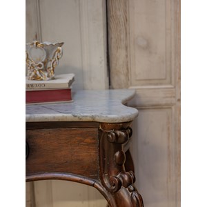 Grande console en bois et marbre n°705