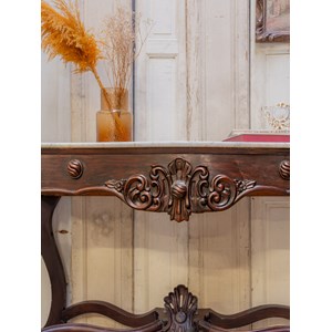 Grande console en bois et marbre n°705