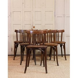 Lot de 6 chaises bistrot en bois n°1010