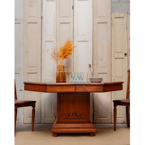 Table à manger octogonale en bois n°605