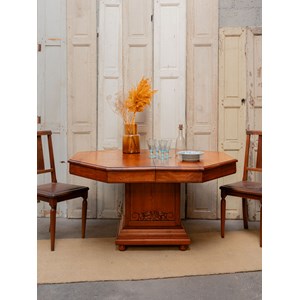 Table à manger octogonale en bois n°605