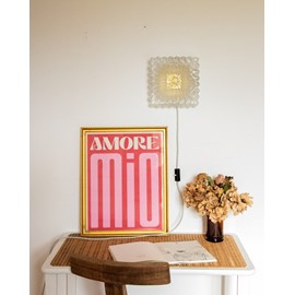 Applique carrée et dorée en verre n°160