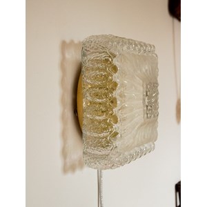 Applique carrée et dorée en verre n°160