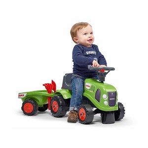 Porteur enfant tracteur claas avec remorque 1 à 3 ans - falk