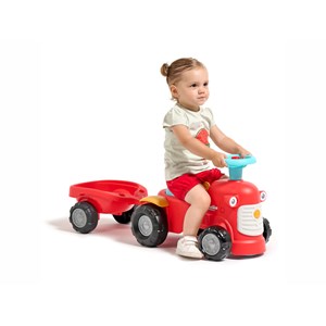 Porteur tracteur maurice rouge avec remorque 1 à 3 ans - falk