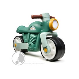 Draisienne vintage moto verte avec larges roues silencieuses 1 à 3 ans - falk