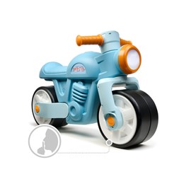 Draisienne vintage moto bleue avec larges roues silencieuses 1 à 3 ans - falk