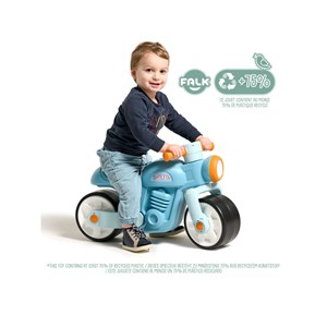 Draisienne vintage moto bleue avec larges roues silencieuses 1 à 3 ans - falk