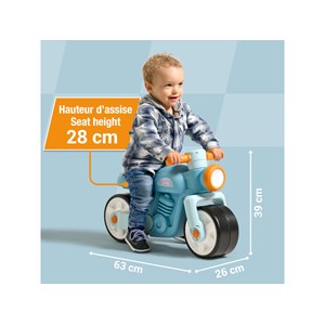 Draisienne vintage moto bleue avec larges roues silencieuses 1 à 3 ans - falk