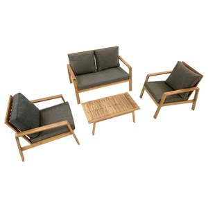 Salon de jardin en bois d'acacia tiwi - 4 places - hespéride