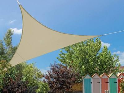 Voile d'ombrage triangulaire flex 3,60 x 3,60 x 3,60 m - ivoire - jardiline