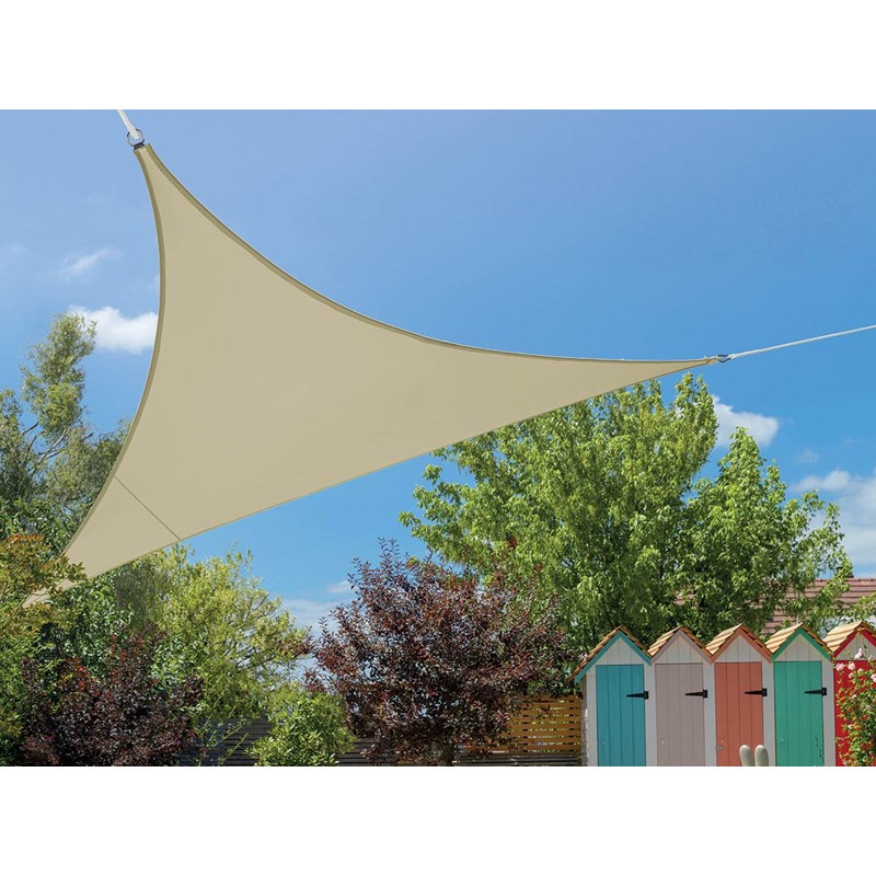 Voile d'ombrage triangulaire flex 3,60 x 3,60 x 3,60 m - ivoire - jardiline