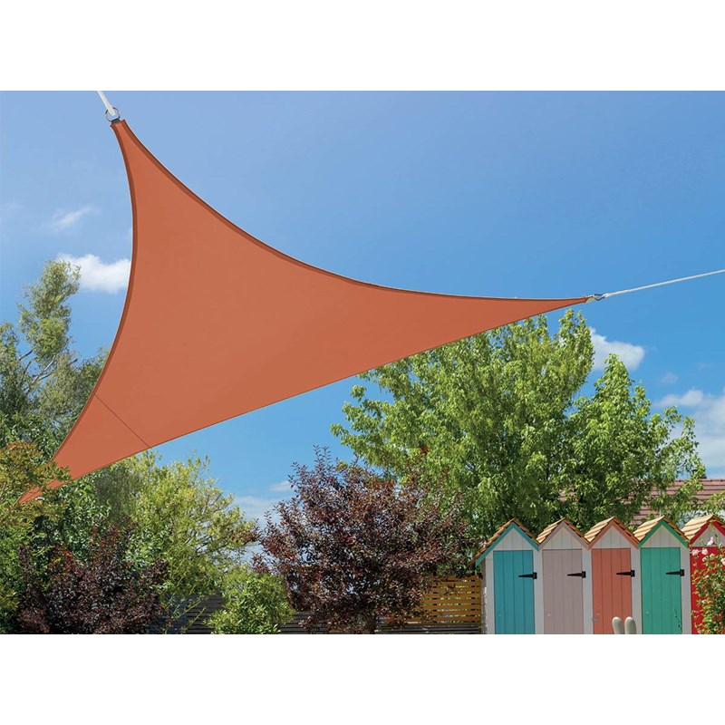 Voile d'ombrage triangulaire flex 3,60 x 3,60 x 3,60 m - camel - jardiline