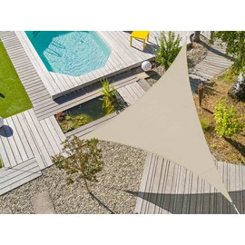 Voile d'ombrage triangulaire flex 5 x 5 x 5 m - ivoire - jardiline