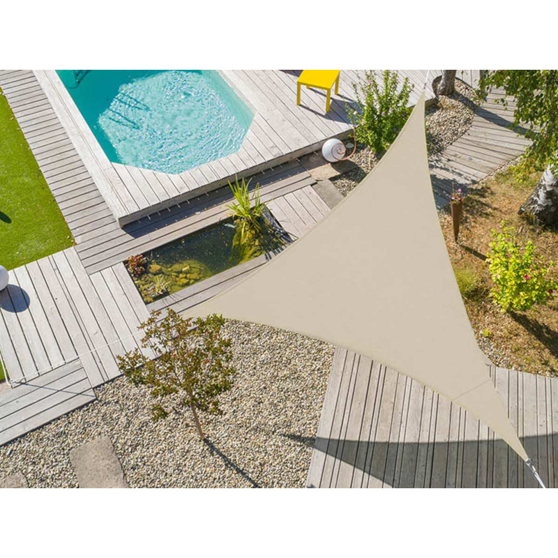 Voile d'ombrage triangulaire flex 5 x 5 x 5 m - ivoire - jardiline