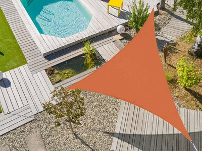 Voile d'ombrage triangulaire flex 5 x 5 x 5 m - camel - jardiline
