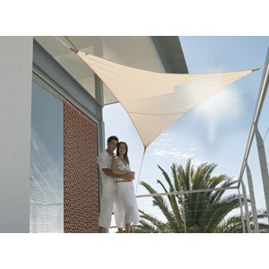 Voile d'ombrage triangulaire serenity 3,60 x 3,60 x 3,60 m - sable - jardiline