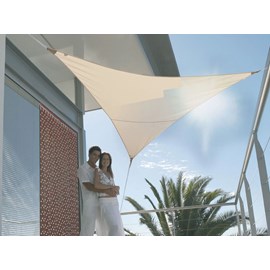 Voile d'ombrage triangulaire serenity 5 x 5 x 5 m - sable - jardiline