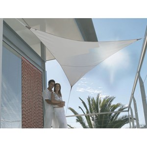 Voile d'ombrage triangulaire serenity 5 x 5 x 5 m - taupe - jardiline