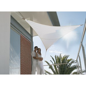 Voile d'ombrage triangulaire serenity - 5 x 5 x 5 m - blanc - jardiline