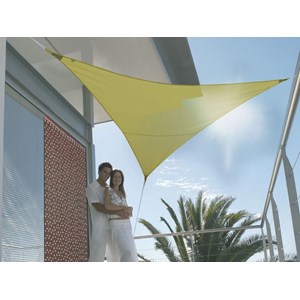 Voile d'ombrage triangulaire serenity 5 x 5 x 5 m - vert anis - jardiline