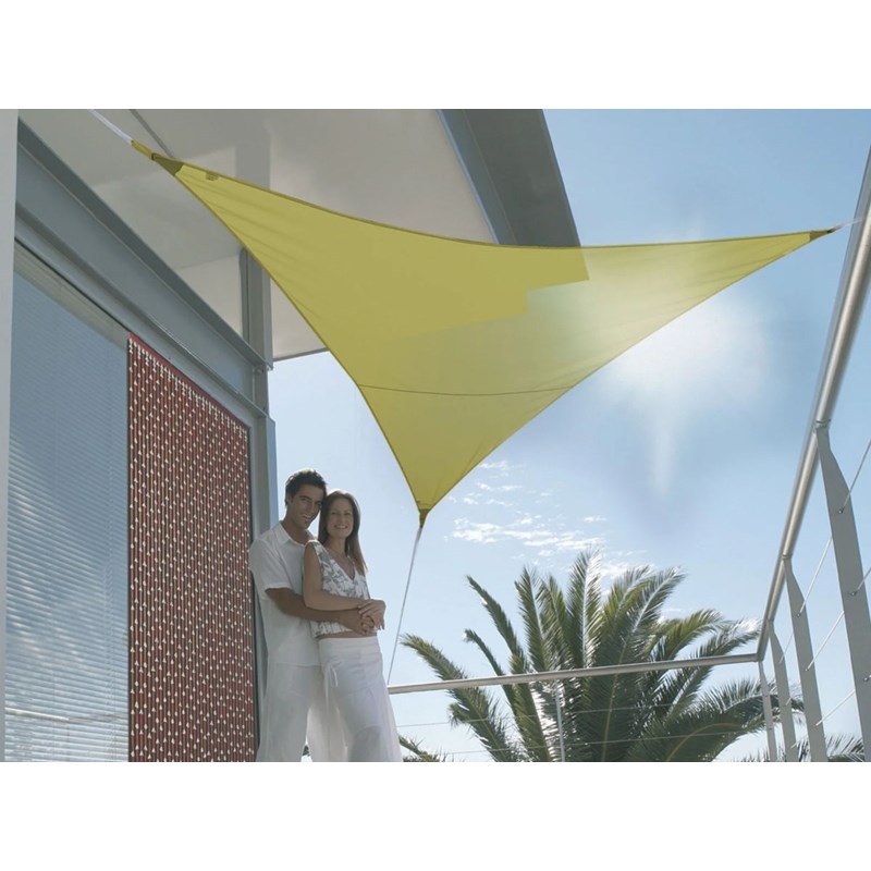 Voile d'ombrage triangulaire serenity 5 x 5 x 5 m - vert anis - jardiline