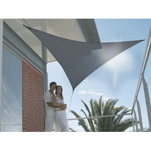 Voile d'ombrage triangulaire serenity 5 x 5 x 5 m - ardoise - jardiline