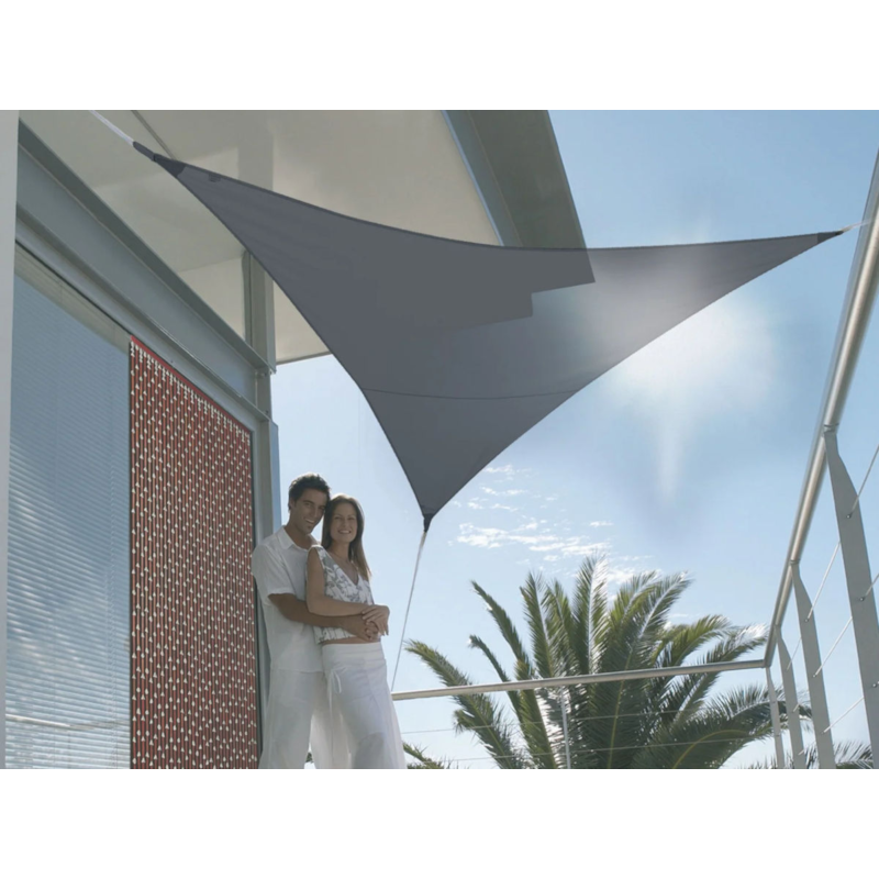 Jardiline - Voile d'ombrage triangulaire serenity 5 x 5 x 5 m - ardoise - jardiline