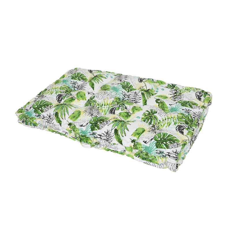 Jardideco - Coussin palette de jardin déco feuilles clair 120 x 80 x 8 cm - jardideco