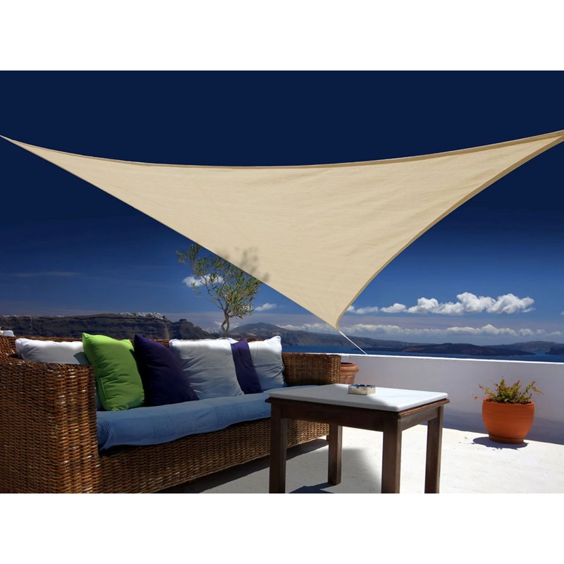 Jardiline - Voile d'ombrage triangulaire 5 x 5 x 5 m - austral - sable - jardiline