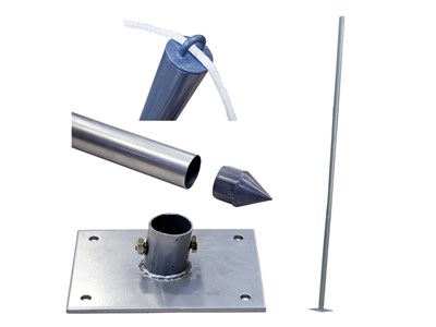 Mât acier pour voile d'ombrage ø 50 mm - 2,40 m - jardiline