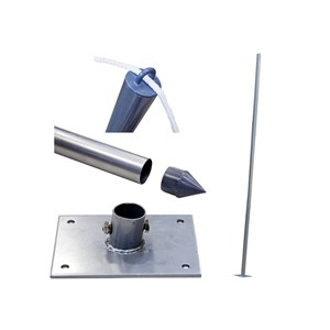 Mât acier pour voile d'ombrage ø 50 mm - 2,40 m - jardiline