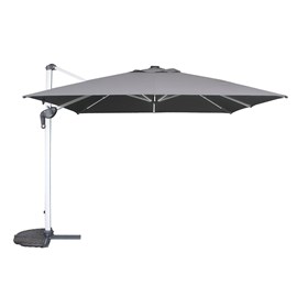 Parasol déporté droit carré equador ardoise avec led 3 x 3 m - hespéride