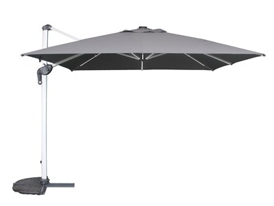 Parasol déporté droit carré equador ardoise avec led 3 x 3 m - hespéride