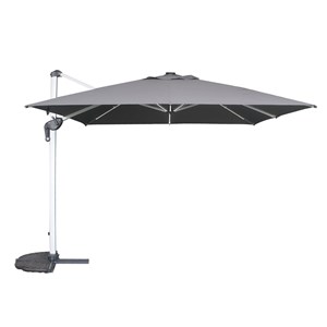 Parasol déporté droit carré equador ardoise avec led 3 x 3 m - hespéride