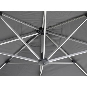 Parasol déporté droit carré equador ardoise avec led 3 x 3 m - hespéride