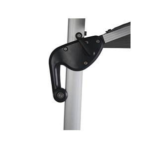 Parasol déporté droit carré equador ardoise avec led 3 x 3 m - hespéride