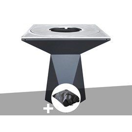 Brasero g1 graphite plaque acier carbone + housse de protection - artiss