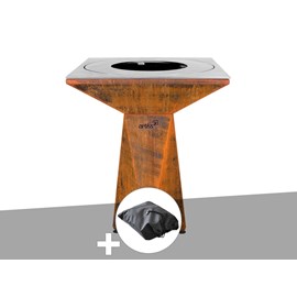 Brasero g1 basic corten + housse de protection - artiss