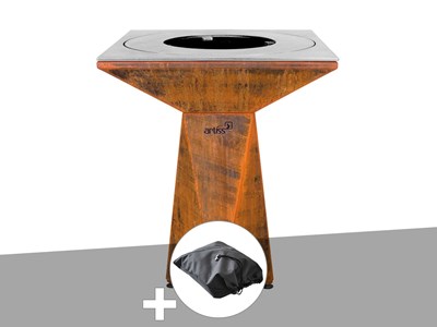 Brasero g1 basic corten + housse de protection - artiss