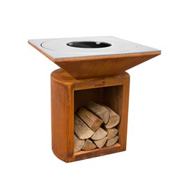 Brasero g2 corten plaque de cuisson acier inoxydable alimentaire - artiss