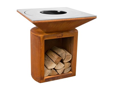 Brasero g2 corten plaque de cuisson acier inoxydable alimentaire - artiss