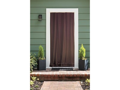 Rideau de porte moustiquaire en toile camel 140 x 225 cm - morel