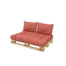 Ensemble coussin d'extérieur palette rouille - jardideco