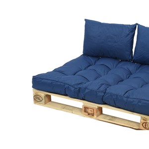 Ensemble coussin d'extérieur palette bleu - jardideco